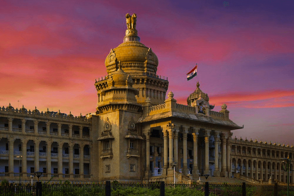 Vidhana Soudha, Bengaluru, at dusk